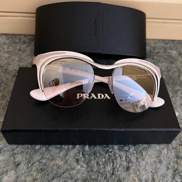 PRADA 0PR610S WOMEN’S CLASSIC CREME/SILVER CAT EYE SUNGLASSES/NEW main image 6